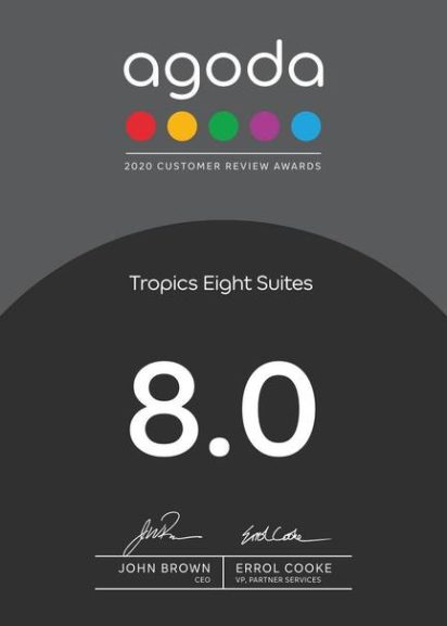 Agoda Customers Review Award (Tropics Eight Suites)